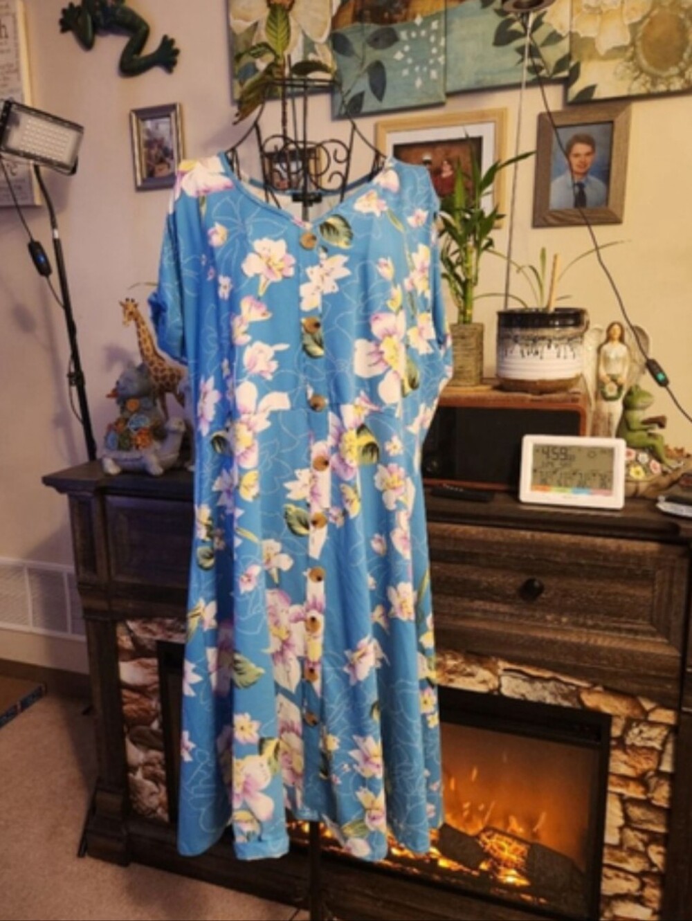 Voianlimo floral button us dress size 2x